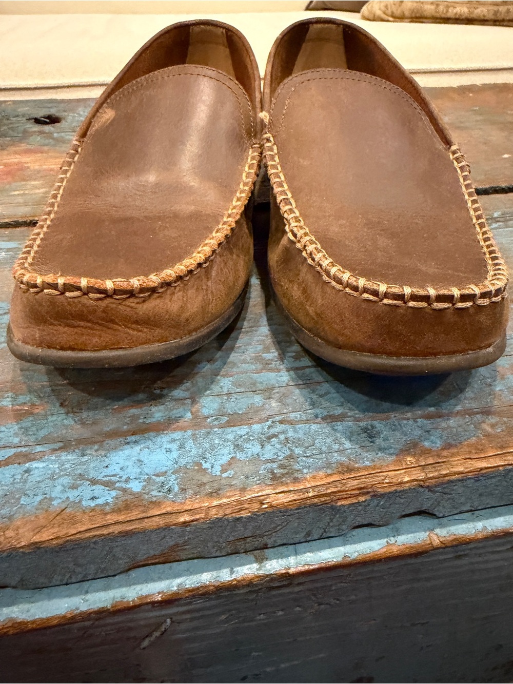 Frye Brown Leather Slip-On Loafers - Picture 4 of 8